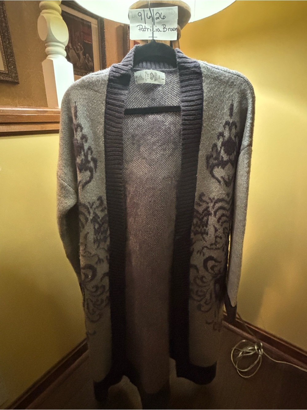 Disney Haunted Mansion Gray and Purple Patterned Women's Cardigan Sweater